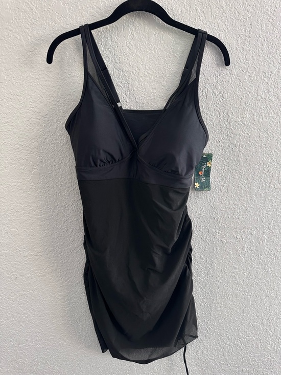 Other - Blooming Jelly Black One Piece Swimsuit L NWT Ruched Tummy Control Skirted